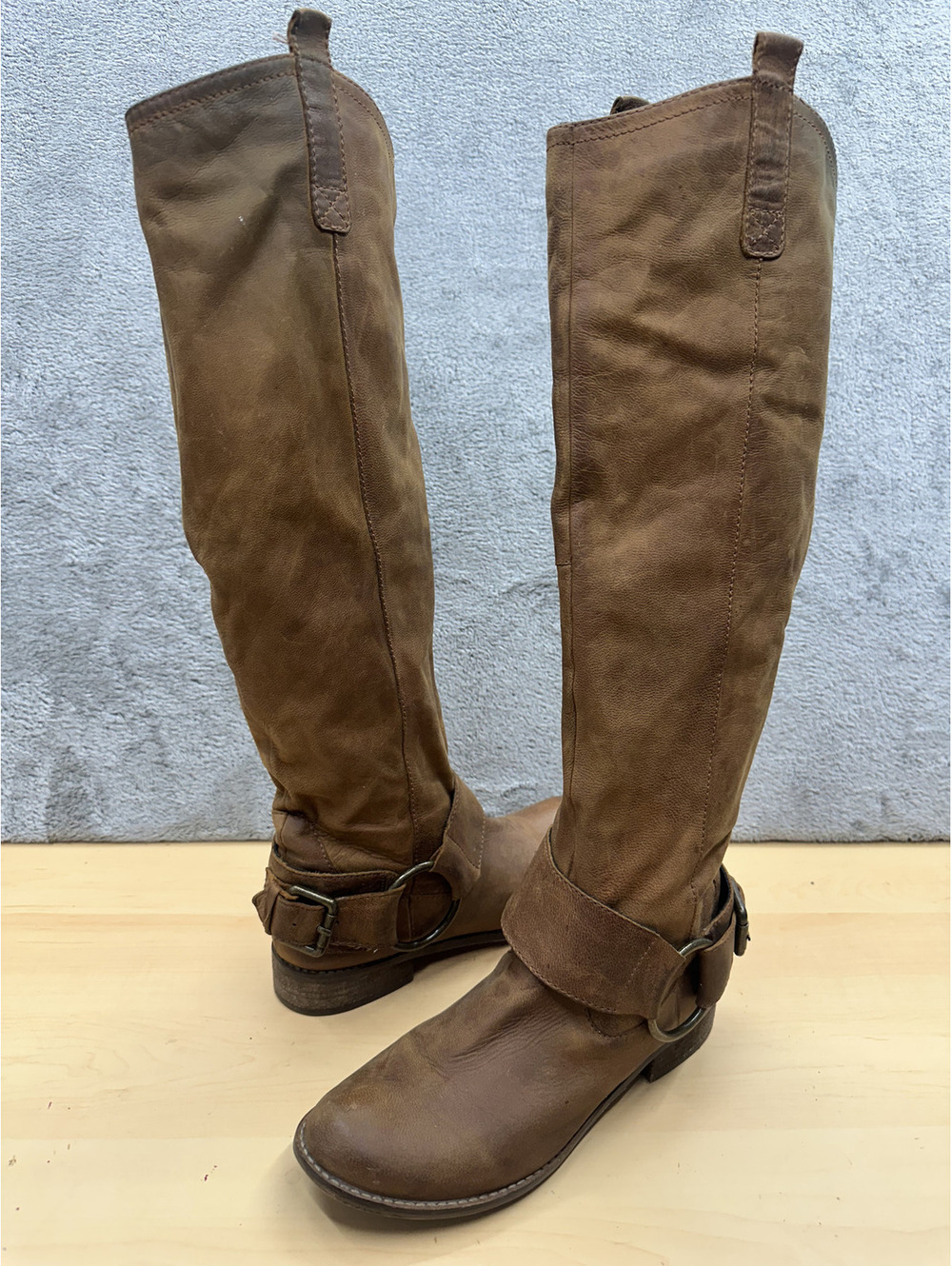 Vintage Brown Riding Boots Knee High Equestrian Style